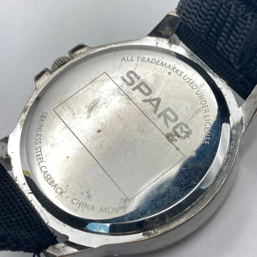 San Francisco 49ers Men's Watch NFL 44mm Silver Tone Logo Sparo Nylon Band 9